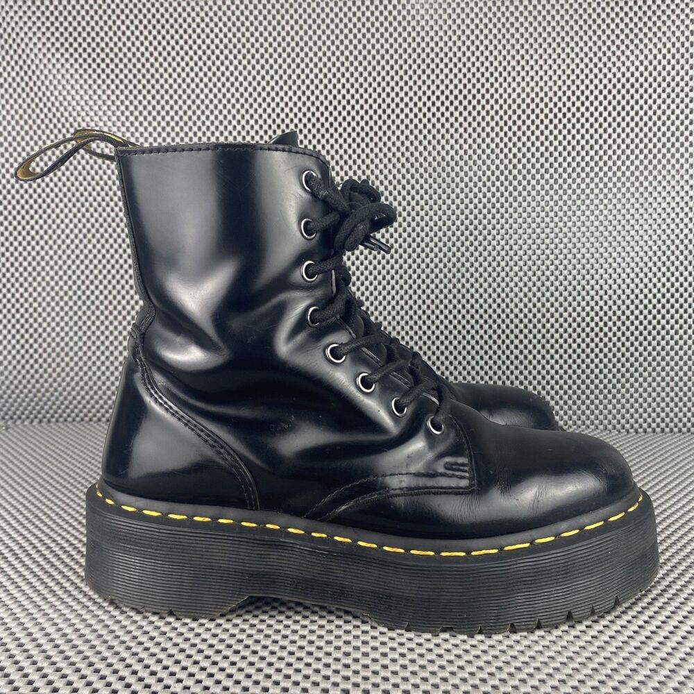 Dr Martens Jadon Platform Combat Boots Adult 39 L8 M7 Black Lace Up